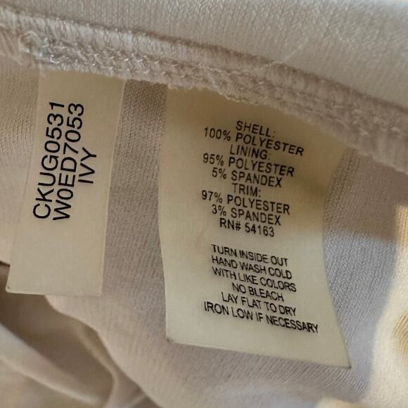 Calvin Klein Size 10 Cream Gold Sequin Tank Mini Dress Cocktail Party Birthday - Picture 7 of 10